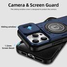 For iPhone 16 Pro Max Sliding Camshield TPU Hybrid PC Magnetic Holder Phone Case(Dark Blue) - 3