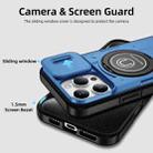 For iPhone 16 Pro Max Sliding Camshield TPU Hybrid PC Magnetic Holder Phone Case(Sky Blue) - 3