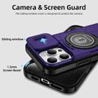 For iPhone 16 Pro Max Sliding Camshield TPU Hybrid PC Magnetic Holder Phone Case(Purple) - 3