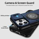 For iPhone 16 Pro Sliding Camshield TPU Hybrid PC Magnetic Holder Phone Case(Dark Blue) - 3