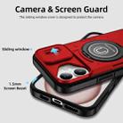 For iPhone 16 Plus Sliding Camshield TPU Hybrid PC Magnetic Holder Phone Case(Red) - 3