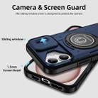 For iPhone 16 Plus Sliding Camshield TPU Hybrid PC Magnetic Holder Phone Case(Dark Blue) - 3