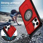 For iPhone 15 Pro Max Sliding Camshield TPU Hybrid PC Magnetic Holder Phone Case(Red) - 2