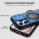 For iPhone 15 Pro Max Sliding Camshield TPU Hybrid PC Magnetic Holder Phone Case(Sky Blue) - 3