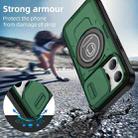 For iPhone 15 Pro Sliding Camshield TPU Hybrid PC Magnetic Holder Phone Case(Dark Green) - 2