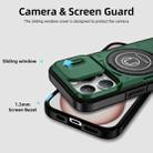 For iPhone 15 Pro Sliding Camshield TPU Hybrid PC Magnetic Holder Phone Case(Dark Green) - 3