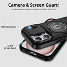 For iPhone 15 Pro Sliding Camshield TPU Hybrid PC Magnetic Holder Phone Case(Black) - 3