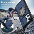 For iPhone 15 Pro Sliding Camshield TPU Hybrid PC Magnetic Holder Phone Case(Dark Blue) - 2