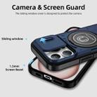 For iPhone 15 Pro Sliding Camshield TPU Hybrid PC Magnetic Holder Phone Case(Dark Blue) - 3