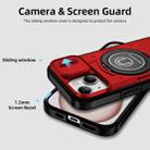 For iPhone 15 Sliding Camshield TPU Hybrid PC Magnetic Holder Phone Case(Red) - 3