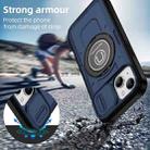 For iPhone 15 Sliding Camshield TPU Hybrid PC Magnetic Holder Phone Case(Dark Blue) - 2