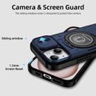 For iPhone 15 Sliding Camshield TPU Hybrid PC Magnetic Holder Phone Case(Dark Blue) - 3