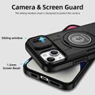 For iPhone 14 Plus Sliding Camshield TPU Hybrid PC Magnetic Holder Phone Case(Black) - 3