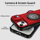 For iPhone 14 Plus Sliding Camshield TPU Hybrid PC Magnetic Holder Phone Case(Red) - 3