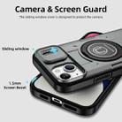 For iPhone 14 Plus Sliding Camshield TPU Hybrid PC Magnetic Holder Phone Case(Grey) - 3