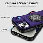 For iPhone 14 Plus Sliding Camshield TPU Hybrid PC Magnetic Holder Phone Case(Purple) - 3