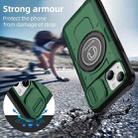 For iPhone 14 Sliding Camshield TPU Hybrid PC Magnetic Holder Phone Case(Dark Green) - 2