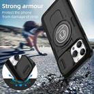 For iPhone 14 Pro Max Sliding Camshield TPU Hybrid PC Magnetic Holder Phone Case(Black) - 2