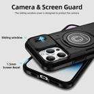 For iPhone 14 Pro Max Sliding Camshield TPU Hybrid PC Magnetic Holder Phone Case(Black) - 3