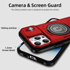 For iPhone 14 Pro Max Sliding Camshield TPU Hybrid PC Magnetic Holder Phone Case(Red) - 3