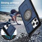 For iPhone 14 Pro Max Sliding Camshield TPU Hybrid PC Magnetic Holder Phone Case(Dark Blue) - 2