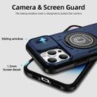 For iPhone 14 Pro Max Sliding Camshield TPU Hybrid PC Magnetic Holder Phone Case(Dark Blue) - 3