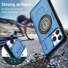 For iPhone 14 Pro Max Sliding Camshield TPU Hybrid PC Magnetic Holder Phone Case(Sky Blue) - 2