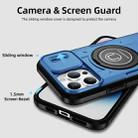 For iPhone 14 Pro Max Sliding Camshield TPU Hybrid PC Magnetic Holder Phone Case(Sky Blue) - 3