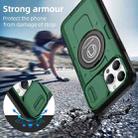 For iPhone 13 Pro Max Sliding Camshield TPU Hybrid PC Magnetic Holder Phone Case(Dark Green) - 2