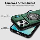 For iPhone 13 Pro Max Sliding Camshield TPU Hybrid PC Magnetic Holder Phone Case(Dark Green) - 3