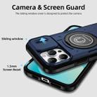 For iPhone 13 Pro Max Sliding Camshield TPU Hybrid PC Magnetic Holder Phone Case(Dark Blue) - 3