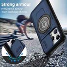 For iPhone 13 Pro Sliding Camshield TPU Hybrid PC Magnetic Holder Phone Case(Dark Blue) - 2