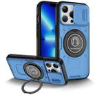 For iPhone 13 Pro Sliding Camshield TPU Hybrid PC Magnetic Holder Phone Case(Sky Blue) - 1