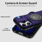 For iPhone 13 Pro Sliding Camshield TPU Hybrid PC Magnetic Holder Phone Case(Purple) - 3