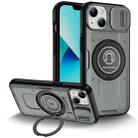 For iPhone 13 Sliding Camshield TPU Hybrid PC Magnetic Holder Phone Case(Grey) - 1