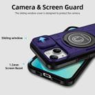 For iPhone 13 Sliding Camshield TPU Hybrid PC Magnetic Holder Phone Case(Purple) - 3