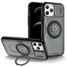 For iPhone 12 Pro Sliding Camshield TPU Hybrid PC Magnetic Holder Phone Case(Grey) - 1