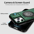 For iPhone 12 Pro Max Sliding Camshield TPU Hybrid PC Magnetic Holder Phone Case(Dark Green) - 3