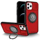 For iPhone 12 Pro Max Sliding Camshield TPU Hybrid PC Magnetic Holder Phone Case(Red) - 1