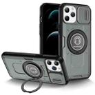 For iPhone 12 Pro Max Sliding Camshield TPU Hybrid PC Magnetic Holder Phone Case(Grey) - 1