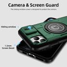 For iPhone 11 Pro Max Sliding Camshield TPU Hybrid PC Magnetic Holder Phone Case(Dark Green) - 3