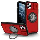 For iPhone 11 Pro Max Sliding Camshield TPU Hybrid PC Magnetic Holder Phone Case(Red) - 1