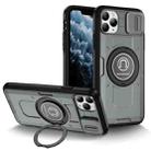 For iPhone 11 Pro Max Sliding Camshield TPU Hybrid PC Magnetic Holder Phone Case(Grey) - 1