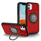 For iPhone 11 Sliding Camshield TPU Hybrid PC Magnetic Holder Phone Case(Red) - 1