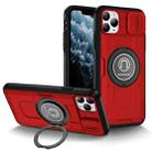 For iPhone 11 Pro Sliding Camshield TPU Hybrid PC Magnetic Holder Phone Case(Red) - 1