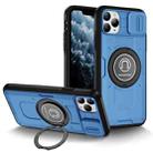 For iPhone 11 Pro Sliding Camshield TPU Hybrid PC Magnetic Holder Phone Case(Sky Blue) - 1