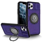 For iPhone 11 Pro Sliding Camshield TPU Hybrid PC Magnetic Holder Phone Case(Purple) - 1