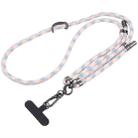 Twill Weave Adjustable Mobile Phone Anti-lost Long Lanyard(Pink Blue) - 1