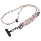 Twill Weave Adjustable Mobile Phone Anti-lost Long Lanyard(Khaki Pink) - 1