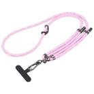 Twill Weave Adjustable Mobile Phone Anti-lost Long Lanyard(Pink) - 1